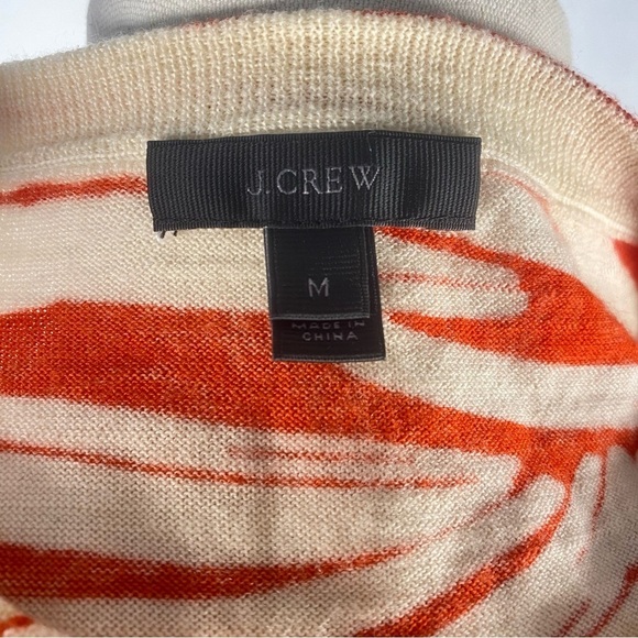 J Crew Jackie Cardigan Sweater Palm Print Gold Buttons Size M F8269 Merino Wool - Picture 7 of 10